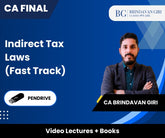 CA Final Indirect Tax Laws (Fast Track) Video Lectures by CA Brindavan Giri (Pendrive)